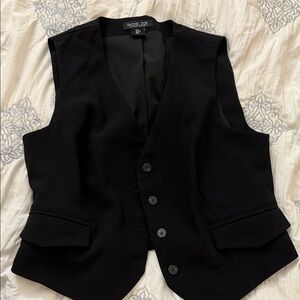Rachel Zoe Black Tailored Button Vest